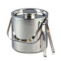 3 Quart Large Classic Stainless Steel Ice Bucket w/ Tongs